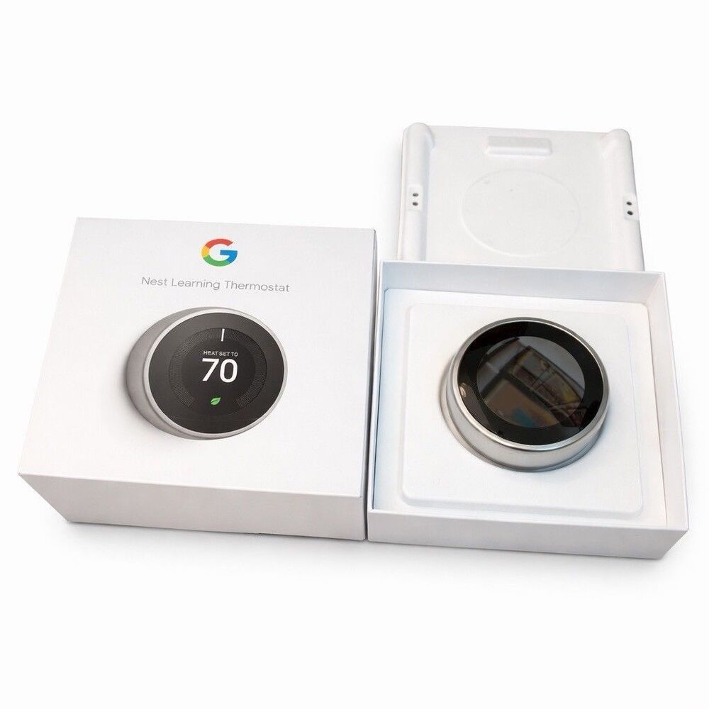 Google Nest 3rd Gen Learning Thermostat Smart Stainless Steel T3007ES